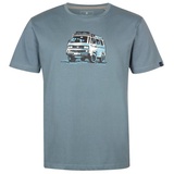 Elkline T-Shirt Gassenhauer VW Retro Bulli Brust Print blau