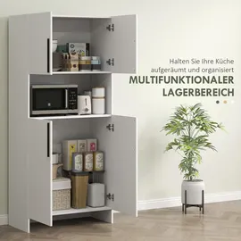 Homcom Küchenbuffet mit Mikrowellenablage 79 x 40 x 175 cm Weiß
