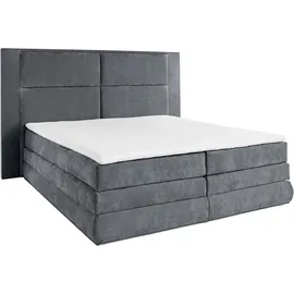 Collection AB Boxspringbett COLLECTION AB "Copenhagen", grau (anthrazit), B:231cm L:215cm, Holzwerkstoff, Spanplatte, Komplettbetten, Boxspringbett, inklusive Bettkasten, Topper, wahlweise mit LED-Beleuchtung