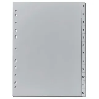Herlitz 10843407 Register 1-12, 23 x 29,7 cm, PP, Eurolochung (3x 1-12)
