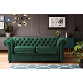 Home Affaire Chesterfield-Sofa »Chesterfield Home 3-Sitzer B/T/H: 192/87/75 cn«, grün