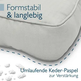 Beautissu Lounge Kissen Set 60 x 60 x 10 cm / 60 x 40 x 12 cm hellgrau 2-tlg.
