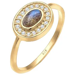 Elli Vintage Labradorit Edelstein Zirkonia 925 Silber 58 Damen 