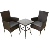 MonsterShop Rattan Bistro Set Braun