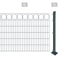 Arvotec Doppelstabmattenzaun ARVOTEC "EASY 120 zum Aufschrauben "Ring" mit Zierleiste", grau (anthrazit), H:120cm, Stahl, Kunststoff, Zaunelemente, Zaunhöhe 120 cm, Zaunlänge 2 - 60 m