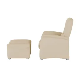 HIMOLLA Fernsehsessel 6001 Leder 81 x 86 x 0 cm Beige mit Kopfteil