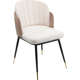 Kare Stuhl Hojas Stoff beige 2er Set