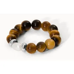 PURELEI Anxiety Tiger‘s Eye Pearl Ring mit Perle