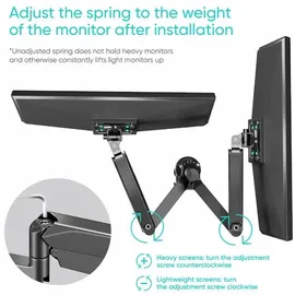 ONKRON Tischhalterung für 2 Monitore 13-32 bis 8 kg VESA 75x75/100x100, Schwarz G140