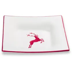 Gmundner Keramik Bordeauxr. Hirsch, Suppenteller Trend (20x20cm)