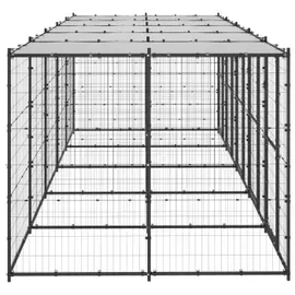 vidaXL Outdoor-Hundezwinger Stahl mit Dach 12,1 m2