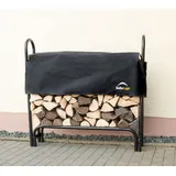ShelterLogic Kaminholzregal Stahl 126 x 25 x 118 cm inkl. Abdeckung Schwarz