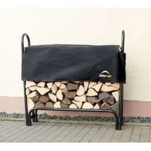 ShelterLogic Kaminholzregal Stahl 126 x 25 x 118 cm inkl. Abdeckung Schwarz