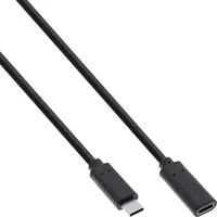 InLine USB 3.2 Gen.2x2 Kabel, USB-C Verlängerung ST/BU, schwarz, 0,5m
