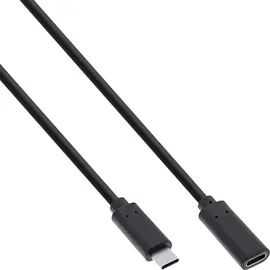 InLine USB 3.2 Gen.2x2 Kabel, USB-C Verlängerung ST/BU, schwarz, 0,5m