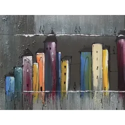 Bild LONG HOUSES GREY - bunt