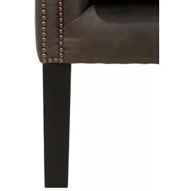 Home Affaire Sessel HOME AFFAIRE "Bedford Ohrensessel Chesterfield", grau (anthrazit), B:83cm H:113cm T:94cm, NaturLEDER (echtes Rindsleder);Luxus-Microfaser Lederoptik (100% Polyester), Sessel, Sessel, mit aufwendiger Knopfheftung und geschwungenen Armlehnen