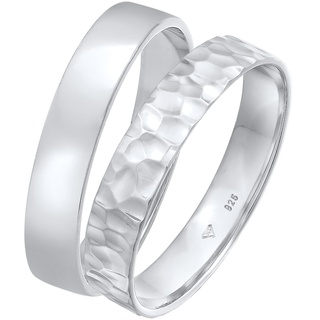 KUZZOI Set Unisex Basic Gehämmert 925 Silber 66 Herren 4 mm