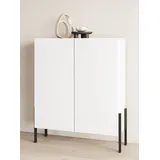 INOSIGN Kommode »Jukon, Breite 110 cm, moderne grifflose Hochschrank, 2Türen«, Highboard mit viel Stauraum, push-to-open-Funktion, weiß