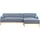 Beliani Ecksofa Blau 3-Sitzer linksseitig