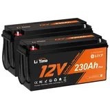 LiTime 12V 230Ah LiFePO4 Batterie Low-Temp-Schutz Wohnmobil Boot Versorgung Solarakkus (12 V), Zyklenfeste und erweiterbare Versorgungsbatterie für Camping, Schiff schwarz