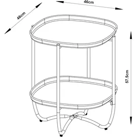 [en.casa] Tabletttisch Sandefjord Stahl 57,5x46x46 cm Grün