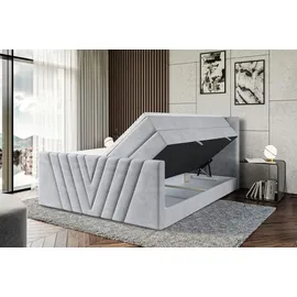 altdecor Boxspringbett ERNINA-Z KING - 160x200 - H3/H4 - Hellgrau