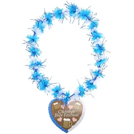 Folat 1 Blumenkette * Oktoberfest * mit Blumen in blau und weiß // mit Herze