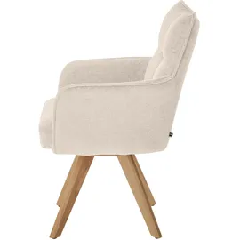 Set One by Musterring Armlehnstuhl »Tucson« (Set) 2er-Set, drehbar mit Rückholfunktion, Stativgestell aus Eiche massiv,