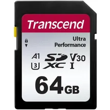 Transcend TS64GSDC340S SDXC-Karte 64 GB A1 Application Performance Class, v30 Video Speed Class, UHS-Class 3 stoßsicher, Wasserdicht