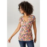 Aniston CASUAL T-Shirt mit farbenfrohen Blüten Braun 40
