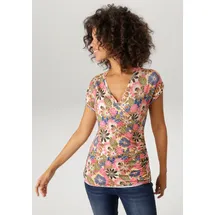 Aniston CASUAL T-Shirt mit farbenfrohen Blüten Braun 40