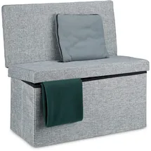 Relaxdays Faltbarer Sitzhocker mit Lehne L grau