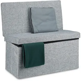 Relaxdays Faltbarer Sitzhocker mit Lehne L grau