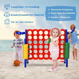Costway Riesiges 4 Gewinnt Spielset mit Basketballkorb und Wurfspiel