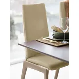 Polsterstuhl STRESSLESS "Laurel", beige (sand paloma, schwarz), B:57cm H:105cm T:60cm, Leder PALOMA: PALOMA ist ein durchgefärbtes Semianilin-Möbelleder mit natürlicher Narbung., Stühle, Polsterstuhl, High Back, Größe L, mit abgerundeten Beinen in Schwarz