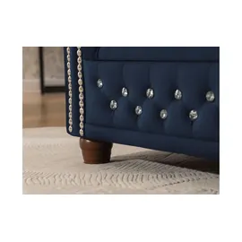 S-Style Chesterfield Sessel Cleo Blink Samt 104 x 72 x 0 cm Blau