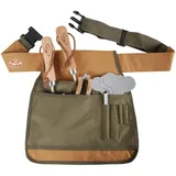 Esschert Design Grillschürze Gartenschürze Schürze kurz olivgrün Gartengerätegürtel Polyester