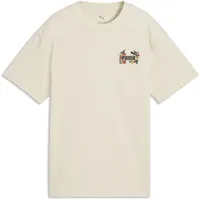 Puma T-Shirt "MID 90s Relaxed Graphic T-Shirt Mädchen", Kinder, Gr. 128, beige (alpine snow weiß), Obermaterial: 100% Baumwolle. Rippe: 20% Polyester, 80% Baumwolle, relaxed fit, Rundhals, Shirts T-Shirt