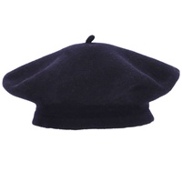halsüberkopf Accessoires Baskenmütze Filzbaske modische Baskenmütze aus reinem Wollfilz blau