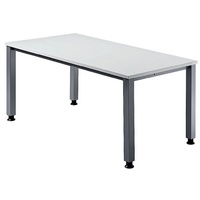 Schreibtisch lichtgrau rechteckig, 4-Fuß-Gestell silber 180,0 x 80,0 cm Test & Preisvergleich