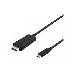 Deltaco USB-C auf HDMI Kabel 4k 60Hz Schwarz - 1m