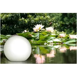 LED Gartenleuchte BONETTI "Kugelleuchte", weiß, Lampen