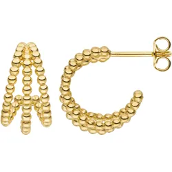 Paar Creolen JOBO "Halbcreolen", gelb (gelbgold 375), Ohrringe, Damen, Gelbgold 375, 375 Gold 14 mm