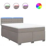 vidaXL Boxspringbett mit Matratze Taupe 140x200 cm Stoff
