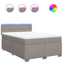 vidaXL Boxspringbett mit Matratze Taupe 140x200 cm Stoff