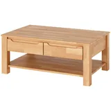 Couchtisch Kernbuche Massivholz 110x70 cm mit 2 Schubladen Wohnzimmertisch geölt