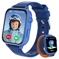 PTHTECHUS Smartwatch Kinder GPS und Telefon, 4G Uhr Kinder Smartwatch mit Videoanruf, Voice Chat, Schulmodus, WiFi, SOS, Spiele, Wecker, Schrittzähler, Kinderuhr für Mädchen Jungen 4-12 Jahren, Blau
