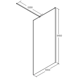 bad land KETIL Walk-In-Dusche 100 x 195 cm Schwarz/Transparent