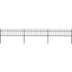 Gartenzaun mit Speerspitzen Stahl 5,1 x 0,6 m Schwarz